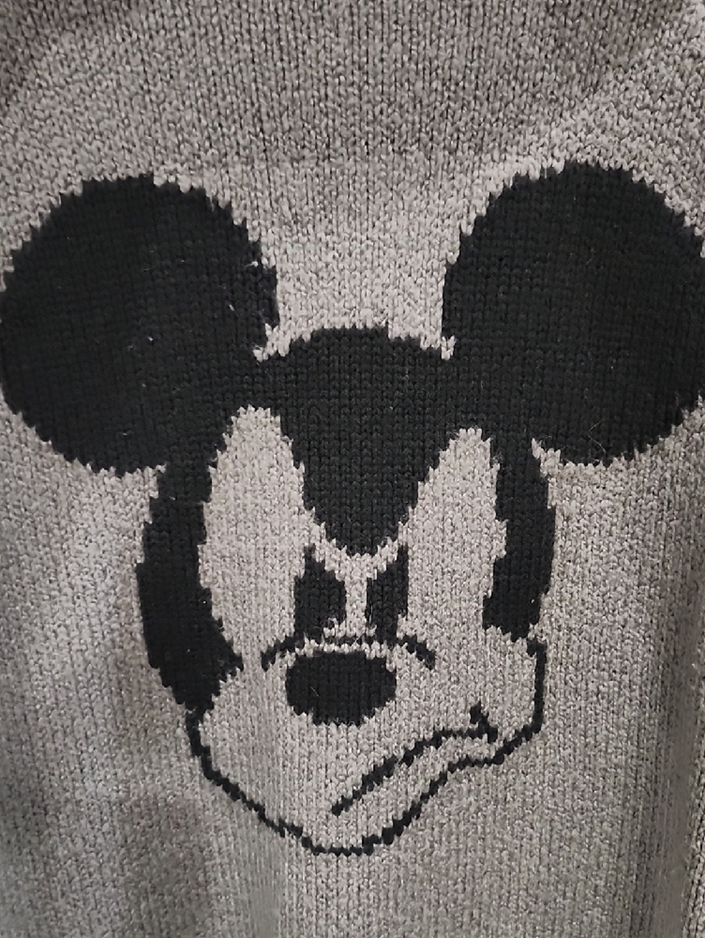 Disney x Torrid 0 Angry Mickey Gray Chunky Knit Hoodie Sweater Girlhoodcor Cozy - Picture 8 of 9